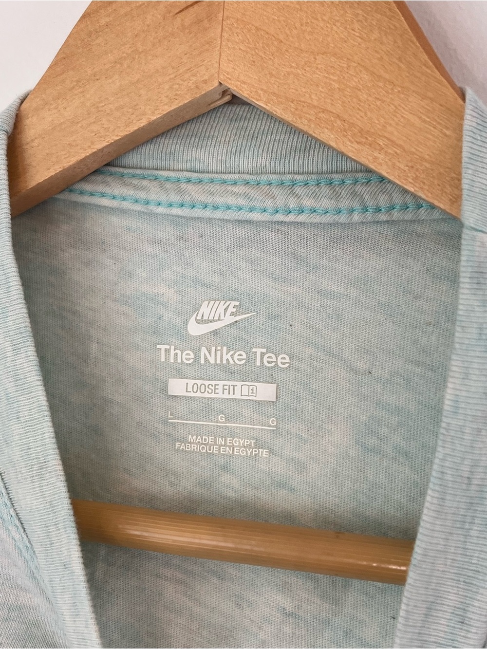 Nike Light Mint Green Crop Tee with White Swoosh athleisure‎ activewear - Picture 3 of 6